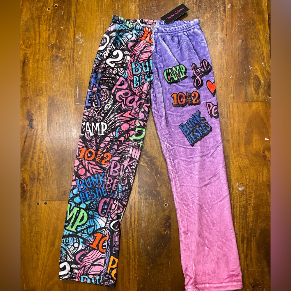 PENELOPE WILDBERRY  NWT  Camp themed fleece pajama pants